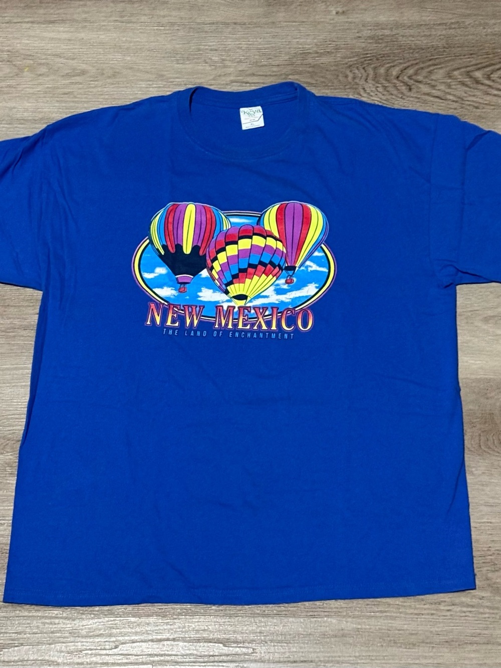 Vintage New Mexico Land Of Enchantment Hot Air Balloon T-shirt Blue Men’s Sz XL